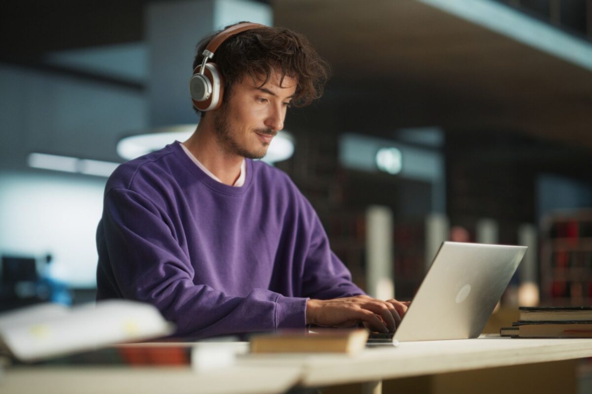 man studying on his laptop - study tips blog